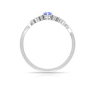 Rosec Jewels-Real Tanzanite and Diamond Leaf Branch Promise Ring