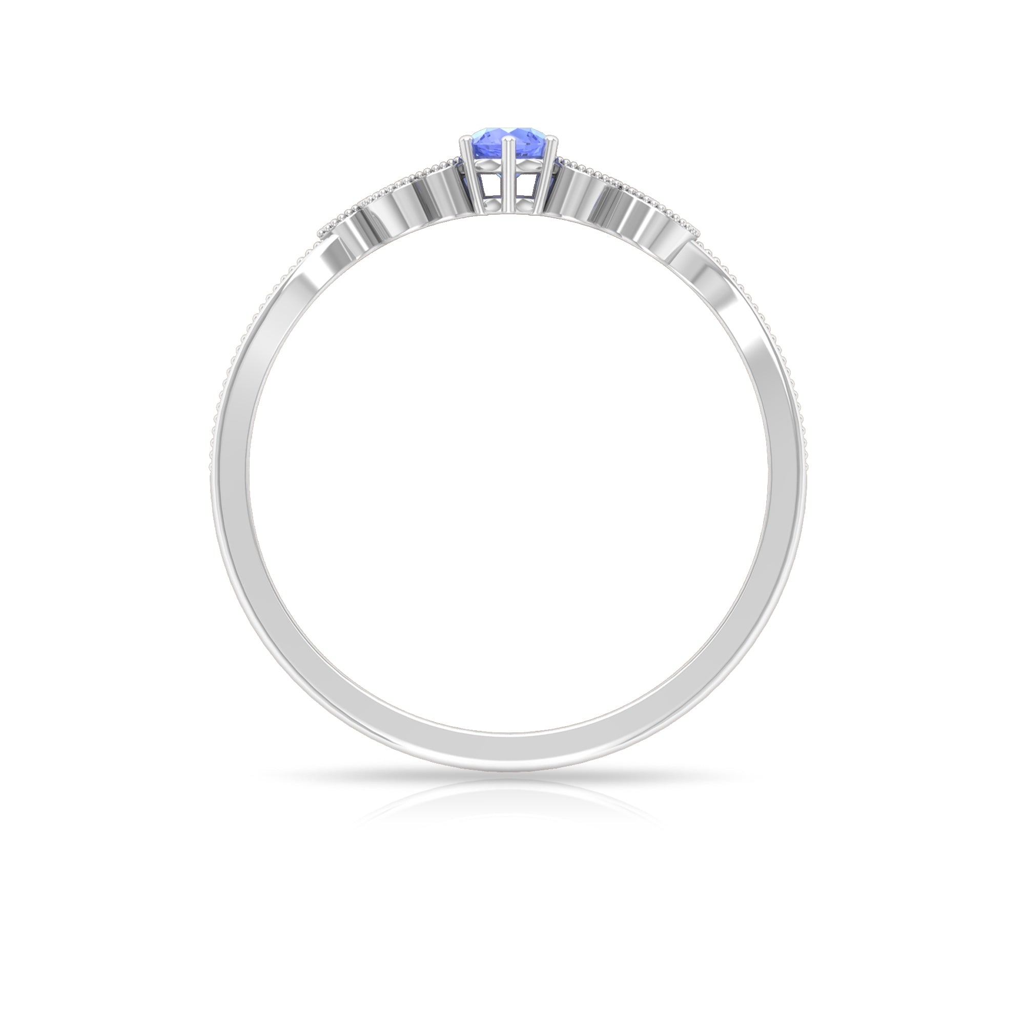 Rosec Jewels-Real Tanzanite and Diamond Leaf Branch Promise Ring