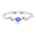 Rosec Jewels-Real Tanzanite and Diamond Leaf Branch Promise Ring