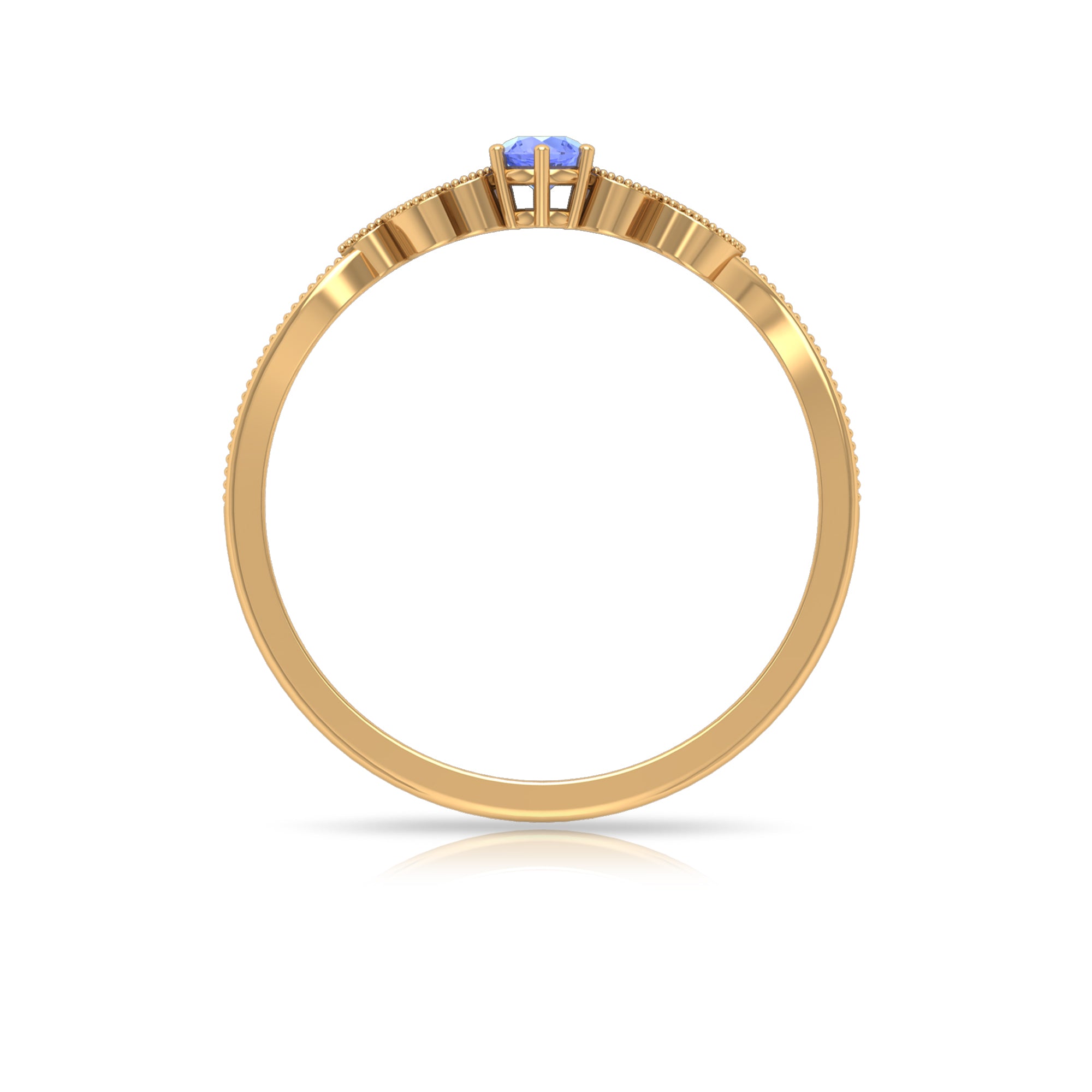 Rosec Jewels-Real Tanzanite and Diamond Leaf Branch Promise Ring