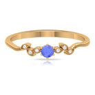 Rosec Jewels-Real Tanzanite and Diamond Leaf Branch Promise Ring