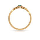 Rosec Jewels-Minimal Green Sapphire and Diamond Leaf Promise Ring