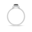 Rosec Jewels-Oval Black Onyx Engagement Ring with Diamond Halo