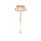 Rosec Jewels-1.50 CT Oval Shape Morganite Ring with Diamond Halo