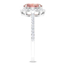 Rosec Jewels-1.50 CT Oval Shape Morganite Ring with Diamond Halo