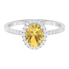 Rosec Jewels-1.5 CT Oval Cut Citrine and Diamond Halo Engagement Ring