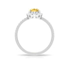 Rosec Jewels-1.5 CT Oval Cut Citrine and Diamond Halo Engagement Ring