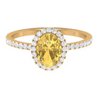 Rosec Jewels-1.5 CT Oval Cut Citrine and Diamond Halo Engagement Ring