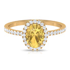 Rosec Jewels-1.5 CT Oval Cut Citrine and Diamond Halo Engagement Ring