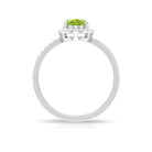 Rosec Jewels-Oval Peridot Halo Engagement Ring with Diamond