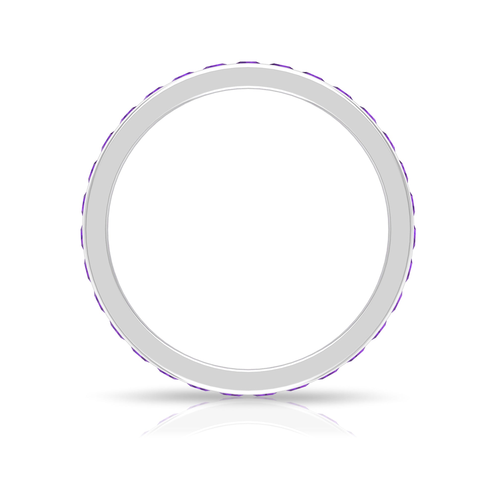 Rosec Jewels-Round Shape Amethyst Eternity Ring in Channel Setting