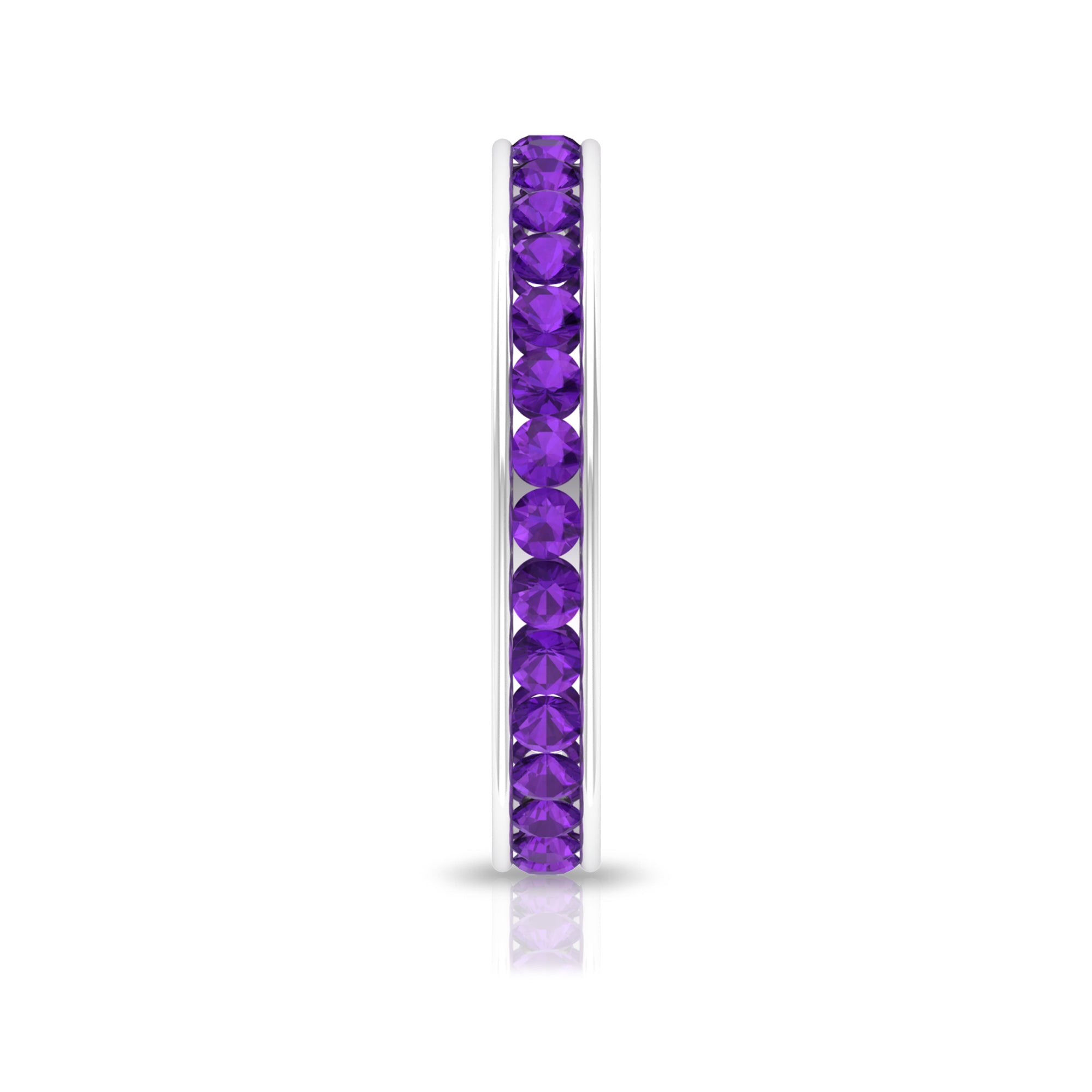 Rosec Jewels-Round Shape Amethyst Eternity Ring in Channel Setting