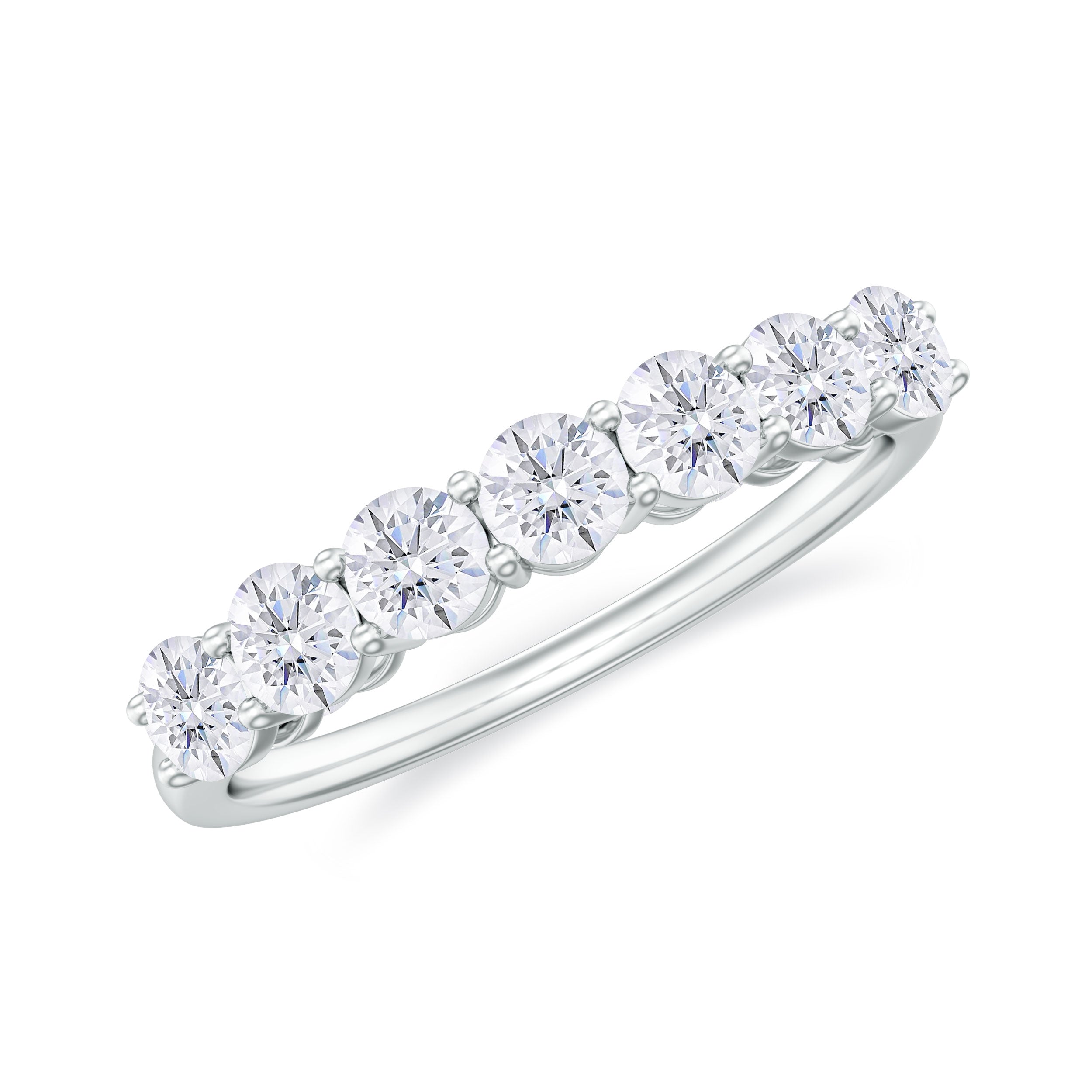 Rosec Jewels-Minimal Round Diamond Seven Stone Half Eternity Ring