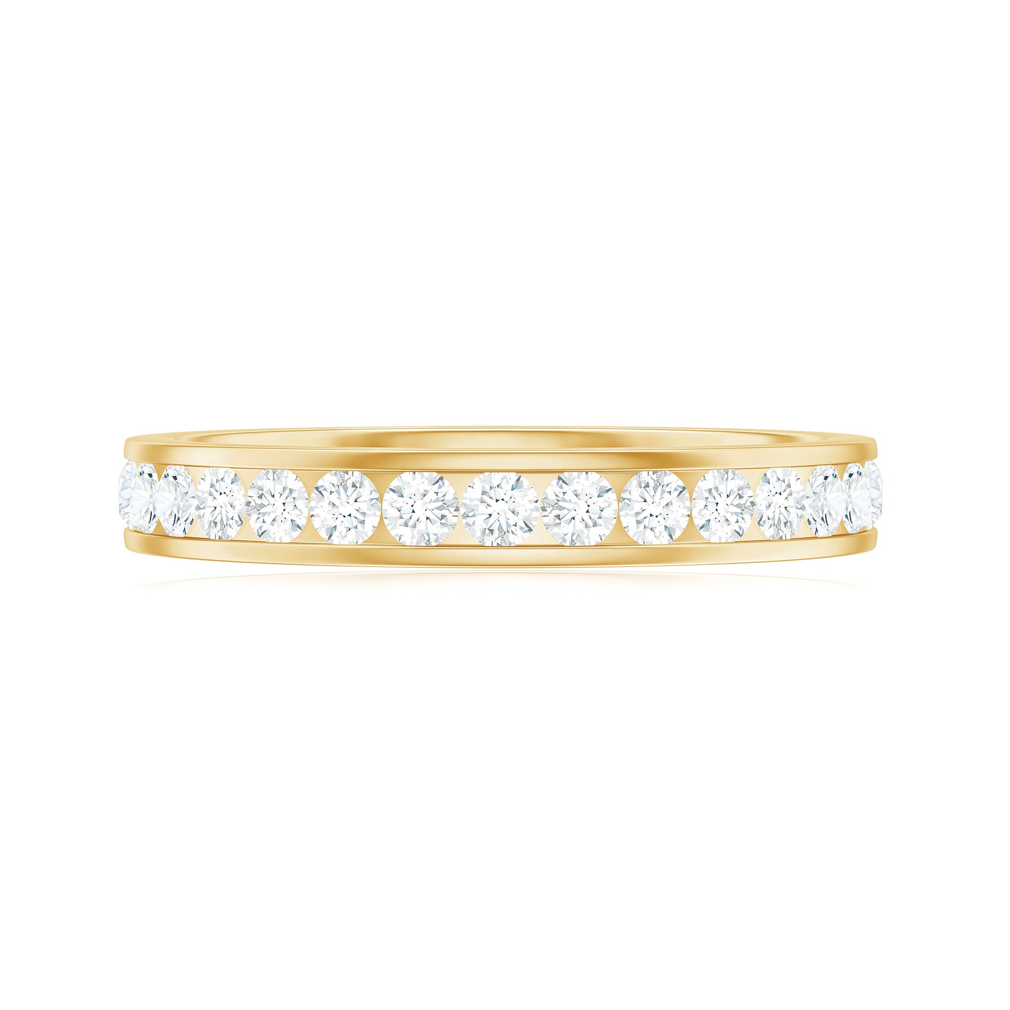 Rosec Jewels-Simple Full Eternity Band Ring with Moissanite