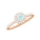 Rosec Jewels-3/4 CT Ethiopian Opal and Diamond Minimal Engagement Ring