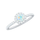 Rosec Jewels-3/4 CT Ethiopian Opal and Diamond Minimal Engagement Ring