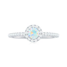 Rosec Jewels-3/4 CT Ethiopian Opal and Diamond Minimal Engagement Ring