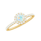 Rosec Jewels-3/4 CT Ethiopian Opal and Diamond Minimal Engagement Ring