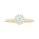 Rosec Jewels-3/4 CT Ethiopian Opal and Diamond Minimal Engagement Ring