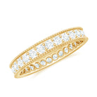 Rosec Jewels-Moissanite Eternity Band Ring with Milgrain Detailing