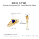 Rosec Jewels-Flower Inspired Created Blue Sapphire and Diamond Engagement Ring