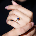 Rosec Jewels-Flower Inspired Created Blue Sapphire and Diamond Engagement Ring