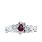 Rosec Jewels-Flower Inspired Rhodolite and Diamond Engagement Ring