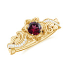 Rosec Jewels-Flower Inspired Rhodolite and Diamond Engagement Ring