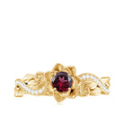 Rosec Jewels-Flower Inspired Rhodolite and Diamond Engagement Ring