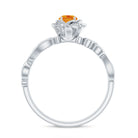 Rosec Jewels-Flower Inspired Orange Sapphire and Diamond Engagement Ring