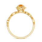 Rosec Jewels-Flower Inspired Orange Sapphire and Diamond Engagement Ring