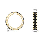 Rosec Jewels-Prong Set Created Black Diamond Cluster Eternity Band Ring in Gold