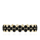 Rosec Jewels-Prong Set Created Black Diamond Cluster Eternity Band Ring in Gold