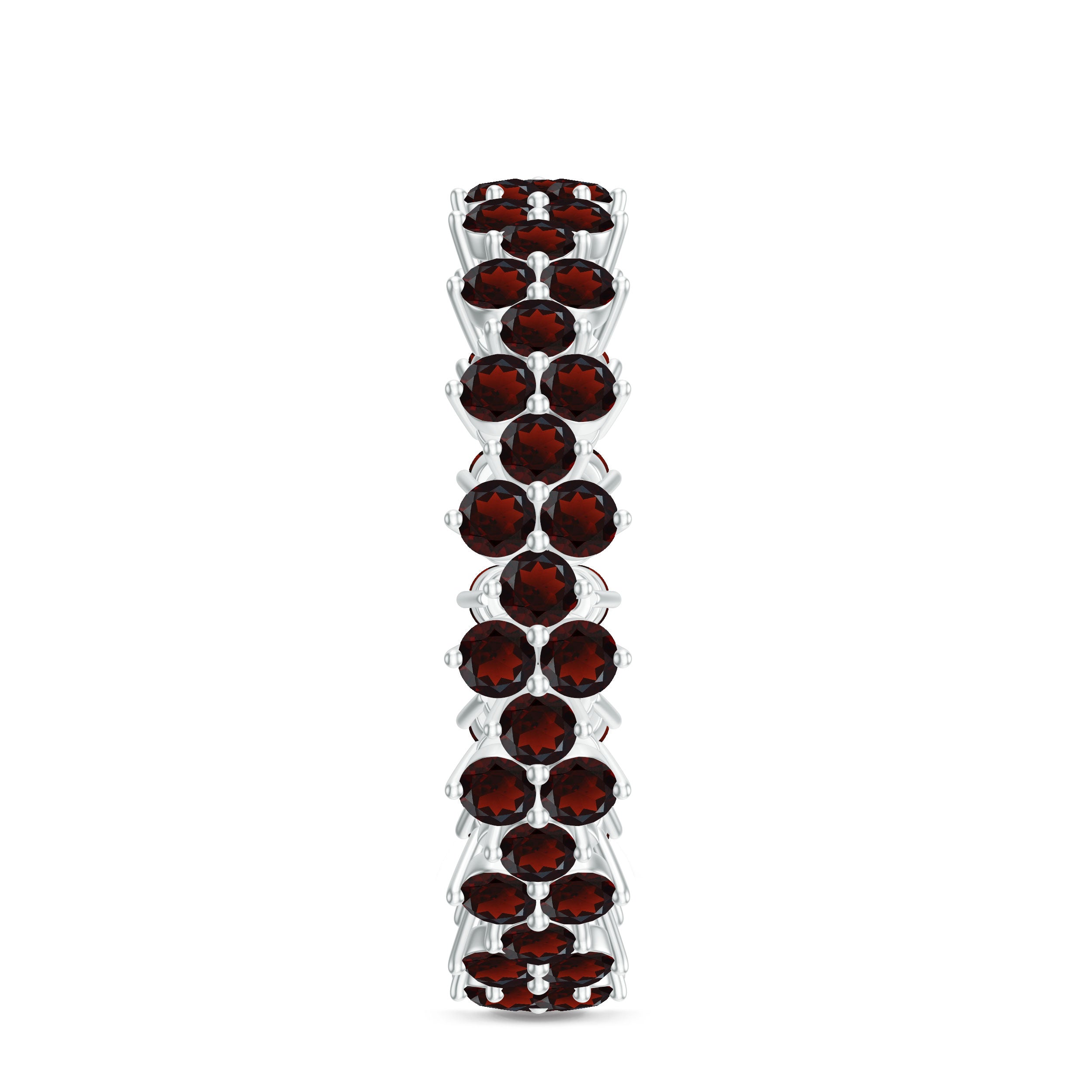 Rosec Jewels-3 CT Garnet Floral Full Eternity Ring