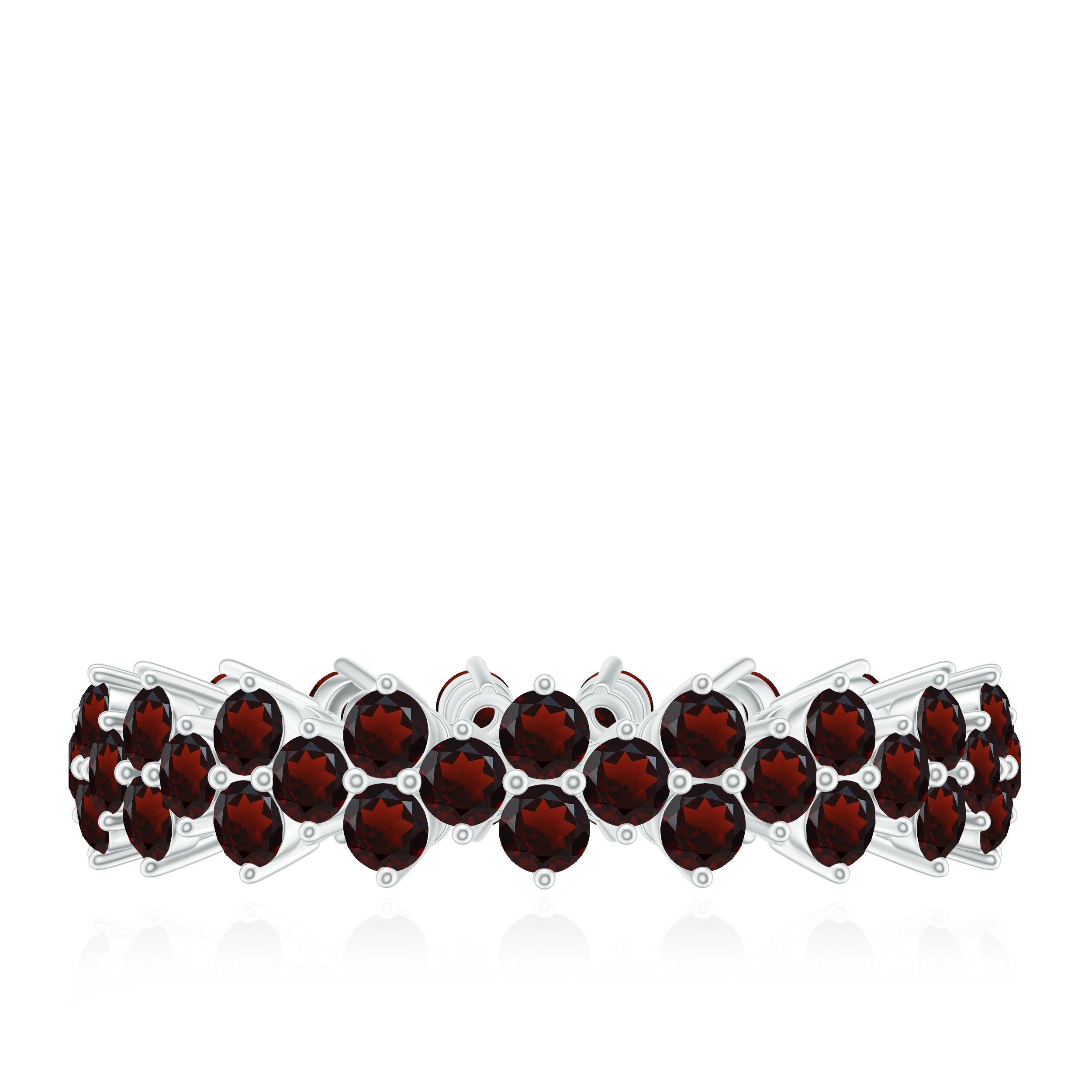 Rosec Jewels-3 CT Garnet Floral Full Eternity Ring