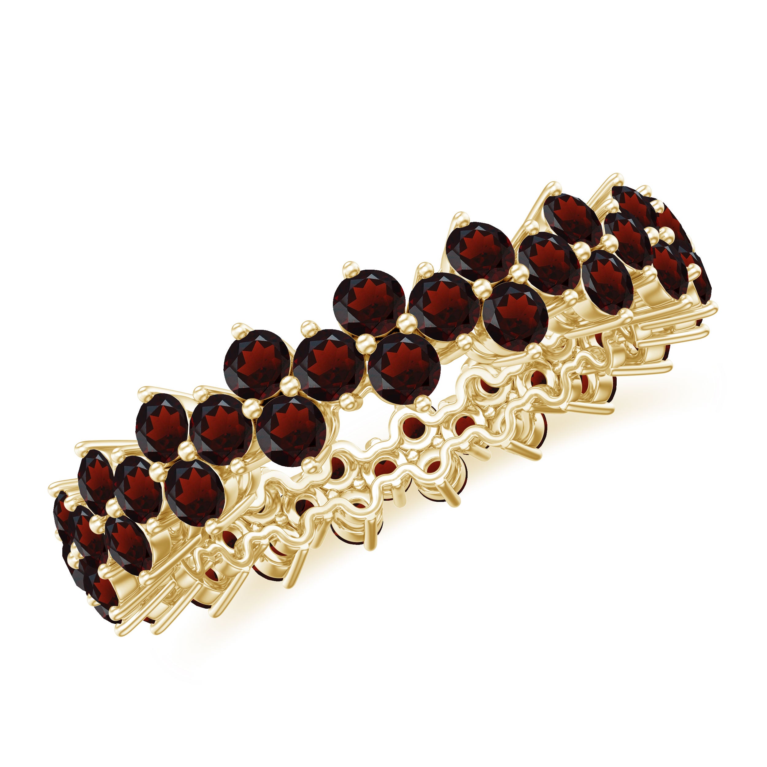 Rosec Jewels-3 CT Garnet Floral Full Eternity Ring