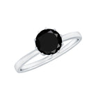 Rosec Jewels-Lab-Created Black Diamond Solitaire Ring in Lotus Basket Setting