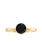 Rosec Jewels-Lab-Created Black Diamond Solitaire Ring in Lotus Basket Setting