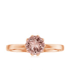 Rosec Jewels-6 MM Round Morganite Solitaire Ring in Lotus Basket Setting