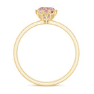 Rosec Jewels-6 MM Round Morganite Solitaire Ring in Lotus Basket Setting