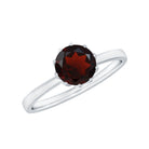 Rosec Jewels-1 CT Natural Garnet Solitaire Ring in Lotus Basket Setting