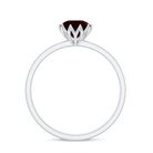 Rosec Jewels-1 CT Natural Garnet Solitaire Ring in Lotus Basket Setting