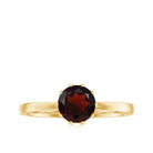 Rosec Jewels-1 CT Natural Garnet Solitaire Ring in Lotus Basket Setting