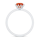 Rosec Jewels-6 MM Round Fire Opal Solitaire Ring in Lotus Basket Setting