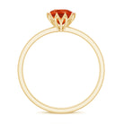 Rosec Jewels-6 MM Round Fire Opal Solitaire Ring in Lotus Basket Setting