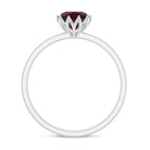 Rosec Jewels-1 CT Real Rhodolite Solitaire Ring in Lotus Basket Setting