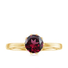 Rosec Jewels-1 CT Real Rhodolite Solitaire Ring in Lotus Basket Setting