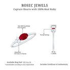 Rosec Jewels-Oval Cut Ruby Promise Ring with Diamond Trio