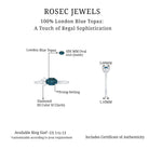 Rosec Jewels-1/2 CT Oval Cut London Blue Topaz Promise Ring with Diamond Trio