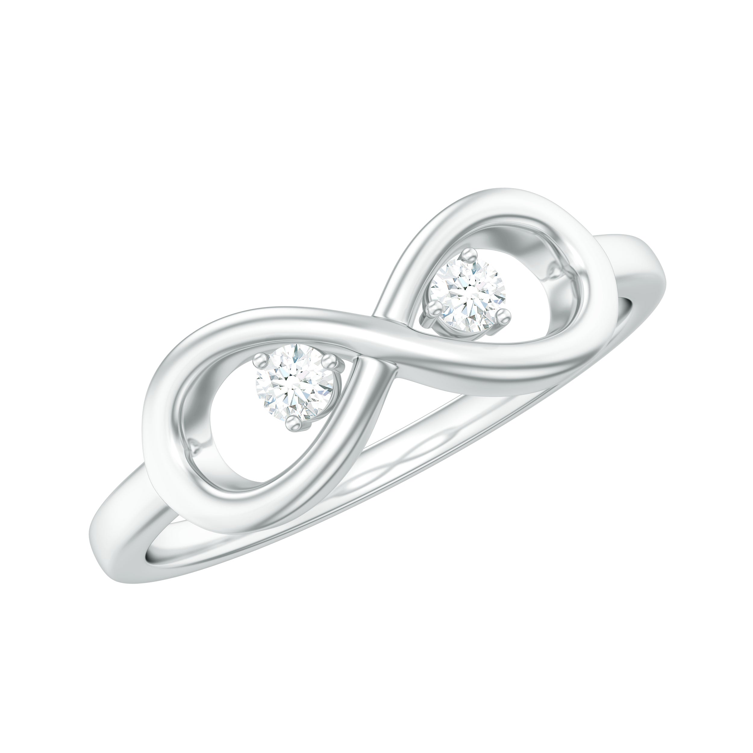 Rosec Jewels-Round Natural Diamond Infinity Promise Ring